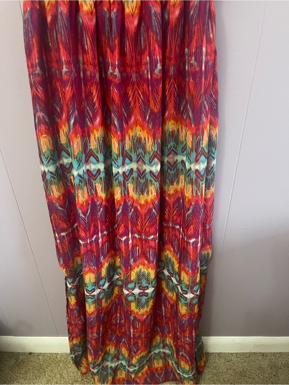 Faded Glory Red Multi-Color Ruffle-Front Maxi Sundress - Picture 4 of 12